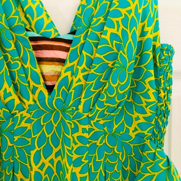 NANETTE LEPORE Santa Fe Hot Tamale Silk Ruffle Floral Print Mini Dress - Picture 6 of 10